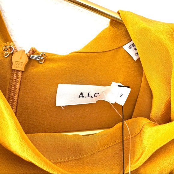 A.L.C. NWT Silk Sophie Top in Carnation in Yellow - Picture 4 of 9